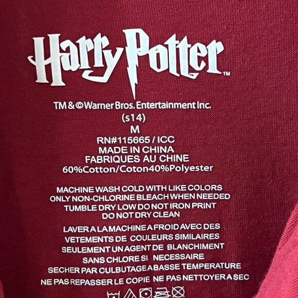 Harry Potter Mens Med Polo Shirt Gryffindor Embroidered Patch Red S/S Collar - Picture 5 of 8